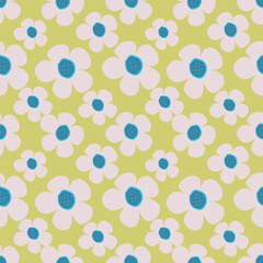textile design with cute flowers pattern image