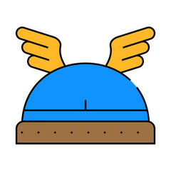 winged viking helmet line icon vector. winged viking helmet sign. isolated symbol illustration