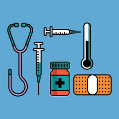  medical icon set in flat design