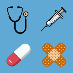  medical icon set in flat design