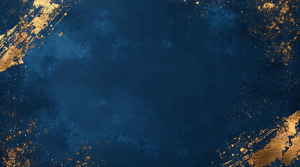 Blue background with golden decoration on the left and right sides