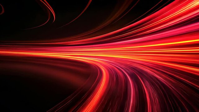 Dynamic red light trails on a dark
