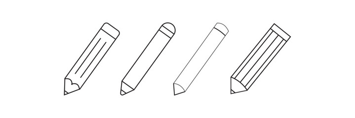 Pencil icon set. Vector illustration