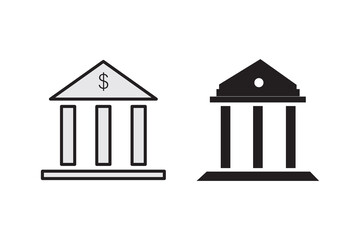 Bank icon set. bank vector icon, museum, university