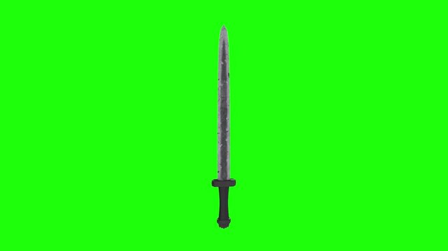Sword isolated on green background