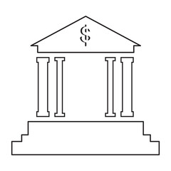 bank building icon on white