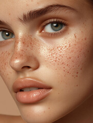 an Acne-Prone Girl’s Face Showcasing Detailed Skin Texture