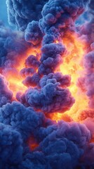 Combustion processes visualized in vibrant, colorful industrial displays, [combustion , vibrant , colorful], [industrial art], ,
