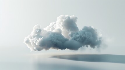 A single fluffy cloud casting a shadow on a light gray background.