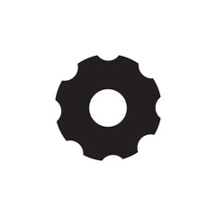 Black and white gear icon. Vector illustration