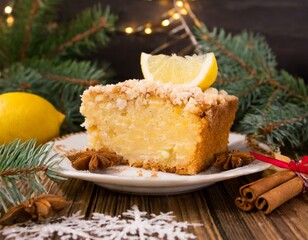 Stück Streuselkuchen im Winter