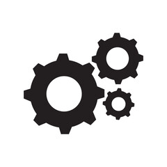 Black and white gear icon. Vector illustration