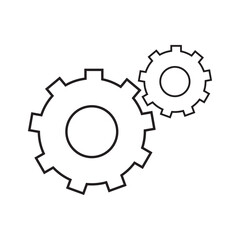 Black and white gear icon. Vector illustration