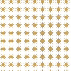 Abstract geometric pattern with circles, crosses, stripes, lines. Seamless vector background. White and gold ornament. Modern reticulated graphic design.
