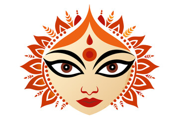Exquisite Vector Artwork of Maa Durga Showcasing Her Power and Strength
