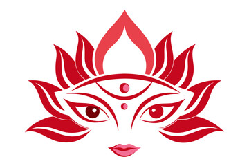 Captivating Vector Illustration of Maa Durga's Eye Full of Symbolism and Elegance

