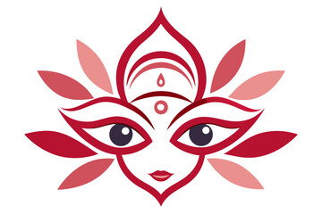 Obraz premium Stunning Vector Art Showcasing the Intricate Eye of Maa Durga with Rich Colors 