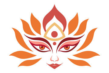 Intricate Vector Design of Maa Durga Celebrating Her Fierce and Benevolent Nature
