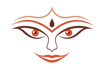 Minimalist Line Art Version of Maa Durga in Elegant Vector Illustration Style for Modern Art Lovers
