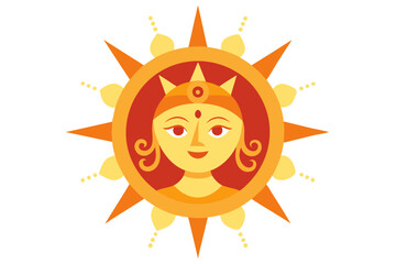 Stunning Vector Artwork of Surya the Sun Shining with Radiant Energy

