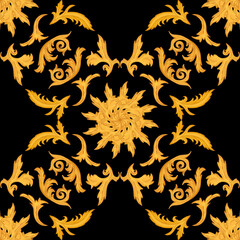 Seamless baroque pattern. Textile print pattern. Ethic luxury pattern