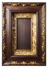 Obraz premium Versatile Solid Wood Picture Frame with Gold Leaf: Custom Photo, Art, and Wall Display Options for Every Decor Style with blank copyspace background