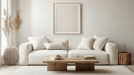 Modern Minimalist Living Room with Cozy Furniture