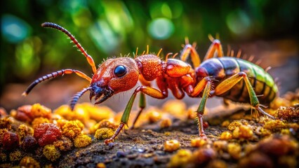 Captivating Close-up of an Ant Lion Larva in Its Natural Habitat, Showcasing Its Unique Features