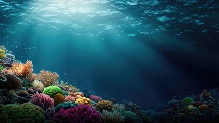 Fototapeta premium Vibrant Underwater Landscape with Colorful Coral Reefs
