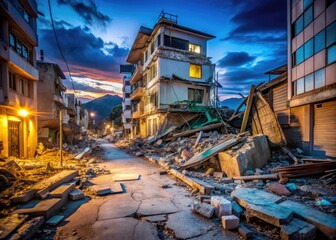 Fototapeta premium Captivating Images of Earthquake Damage and Natural Disaster Destruction in Urban Environments