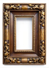 Versatile Solid Wood Picture Frame with Gold Leaf: Custom Photo, Art, and Wall Display Options for Every Decor Style with blank copyspace background