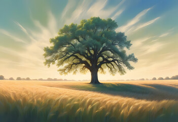 Fototapeta premium lonely tree in the field