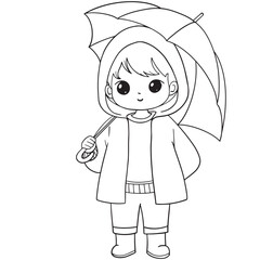 little child with umbrella