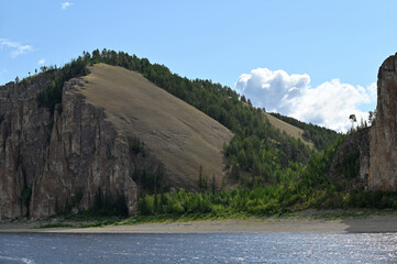 The Lena Pillars are a natural rock formation along the banks of the Lena River in far eastern Siberia, Sakha Republic, Russia