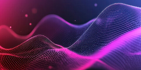 Abstract flowing lines of code and data points create mesmerizing visual effect, showcasing vibrant colors and dynamic movement. interplay of light and shadow adds depth to design