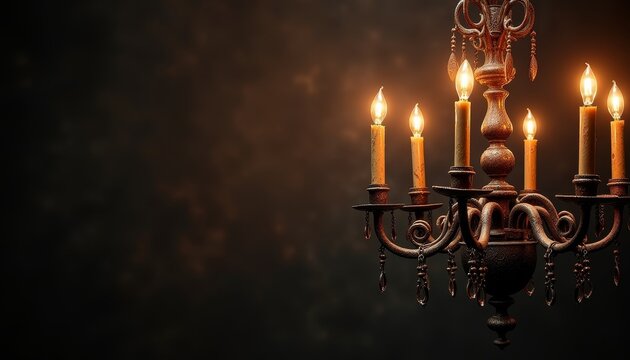 Elegant Vintage Candelabra Against Dark Background for Atmospheric Decor