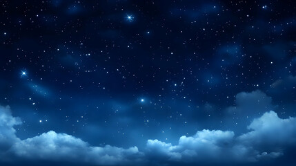 Obraz premium A Night Sky with Numerous Stars and Clouds Background Illustration