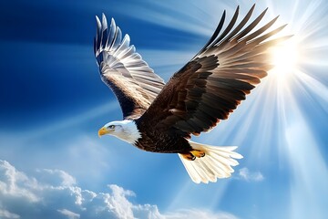 Obraz premium a brave of eagle flying on the sky