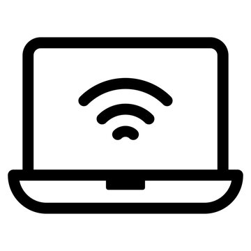 recommend clip art: Laptop Wifi Icon – Outline Style.