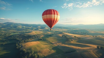 Obraz premium Inspiring Hot Air Balloon Quotes with Stunning Scenic Landscape Views Beautiful Scenic