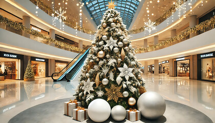 クリスマスの背景とツリー装飾とモール3
