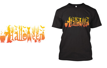 Halloween T Shirt Design with Scary Design