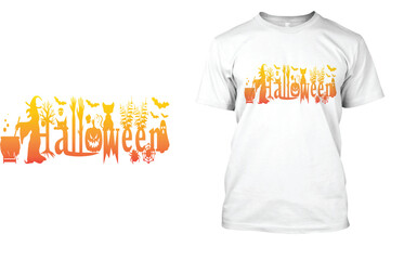 Halloween T Shirt Design with Scary Design