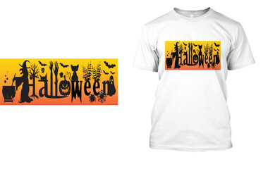 Halloween T Shirt Design with Scary Design