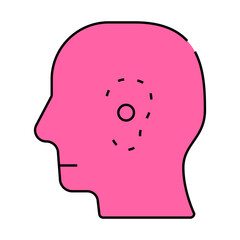 plastic surgery, ear loss line icon vector. plastic surgery, ear loss sign. isolated symbol illustration