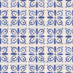 Mediterranean tile ornament, seamless pattern