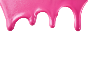 rosa Schleim läuft vom oberen Rand runter, weißer Hintergrund