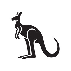 Kangaroo Silhouette Ready to Jump vector