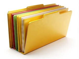 Classic Vanilla Folder on a White Background Ideal for Document Organization and Office Use