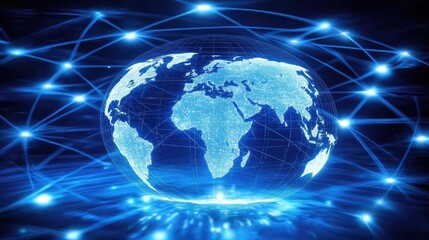 Fototapeta premium Global Technology Networking - AI Generated